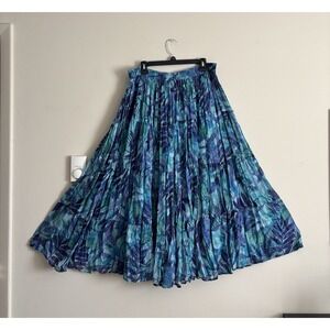 Vintage Y2K Phool Tiered Maxi Skirt‎ Large Blue Peasant Hippie Boho 90s 2000s